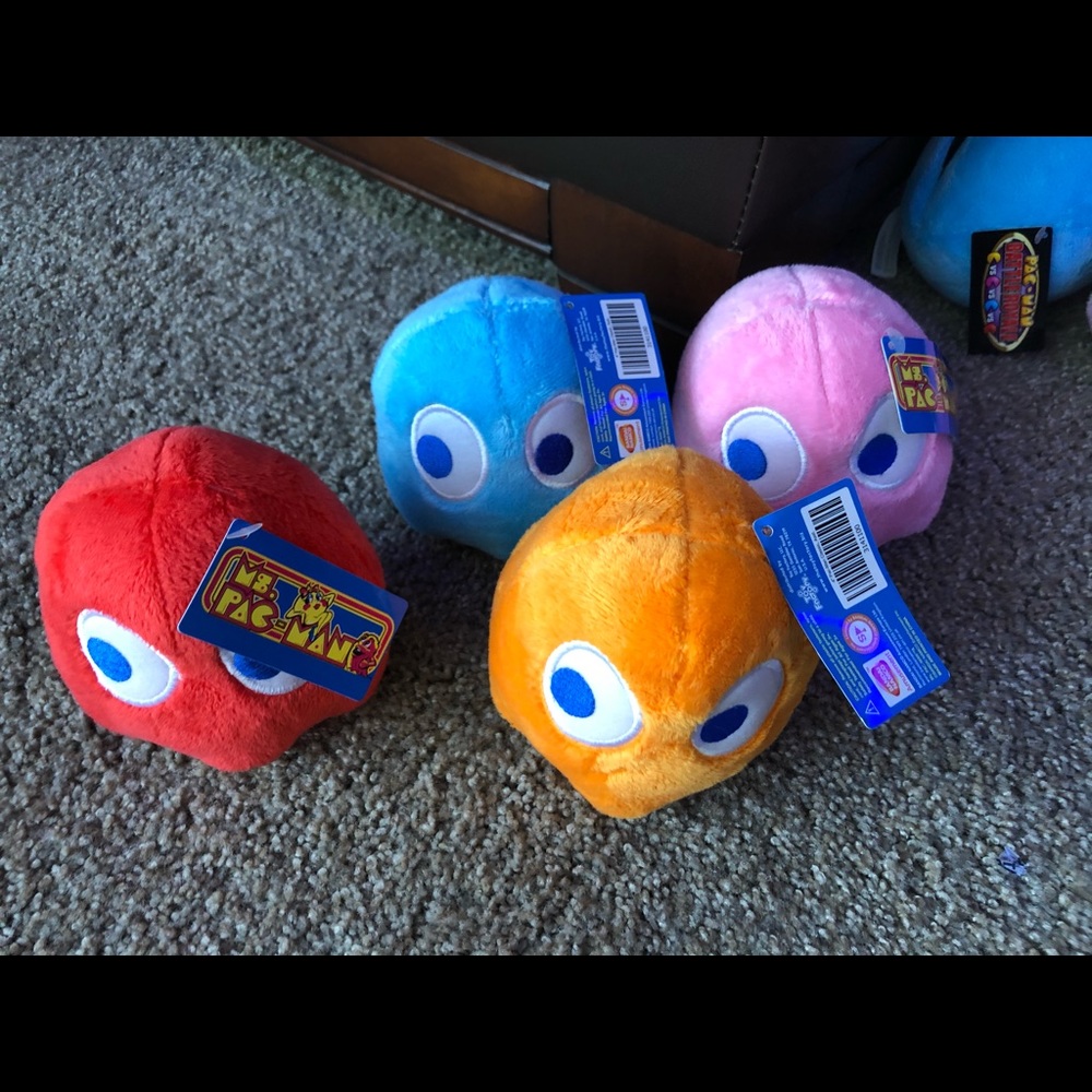 stuffed Pac-Man ghosts